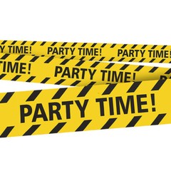 Party Time Tape for Construction-Themed Parties Tear Resistant Design 3″ x 300′