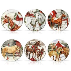 LOYIM 6 Pcs Christmas Reusable approx. 8 inches/ 20 cm in diameter, Horse