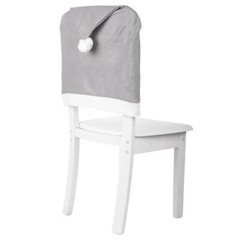 6x Christmas Grey Santa Hat Chair Covers Dinner Table Home Décor Ornaments Gift