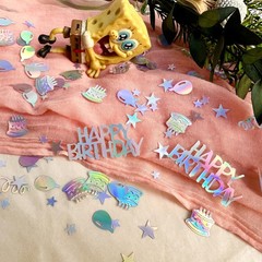 300 PCS Happy Birthday Iridescent Glitter Confetti Table Cake Party Decor