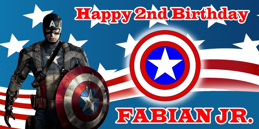 Birthday banner Personalized 5ft x3ft Captain America