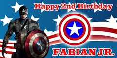 Birthday banner Personalized 5ft x3ft Captain America