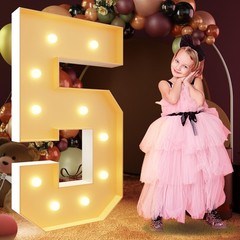 Marquee Numbers Light Up Number 5 Large 4FT Pre Cut Foam Board Kit Birthday