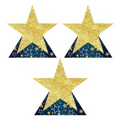 Beistle 3 Piece Assorted Sizes Cardboard Starry Night Star Stand-Ups, Prom…