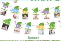Baby’s One 1st First Birthday Dinosaur Decorations Dinosaur Birthday Crown Banne