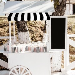 High-Quality Black and White Circus Tent Awning – Fun for Kids’ Celebrations
