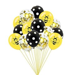 Happy Bee Day Balloons, 15 Pcs Latex Balloons Bumblebee Dots Confetti Balloon…