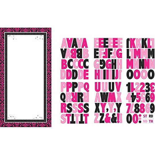 Born to Be Fabulous Modern Pink Black Adult Birthday Party Door Decorating Kit