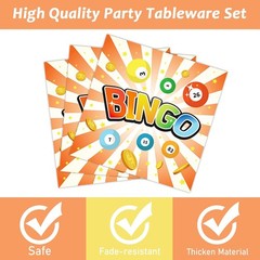 Bingo Party Supplies Pack for 24 Guests Party Tableware Seating Decorations