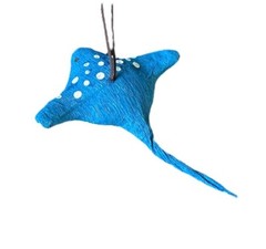 Stingray Ornament – Paper Mache Fish Shark Whale Nautical Gift Birthday Mermaid