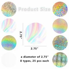 200Pcs 2.76″Maker Supplies Sparkling Film Badge Protective Films 8 Styles Cle…