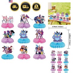 K Pop Demon Party Decorations Honeycomb Centerpieces 9pcs for Birthday Celebr…