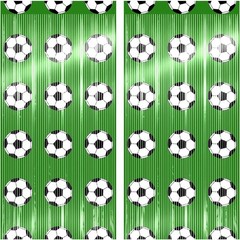 Vibrant 3.3’x6.6′ Soccer Party Decorations, 2 Pack Fringe Backdrops for Events