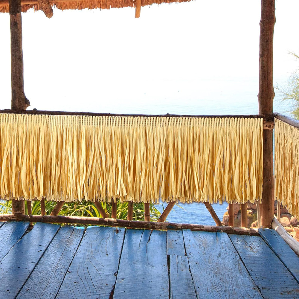 Hawaiian Luau Grass Table Skirt Fringe Tiki Bar Decorations Tropical Raffia Gras