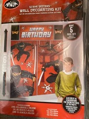 NINJA Scene Setter HAPPY BIRTHDAY party wall BACKDROP 6ft
