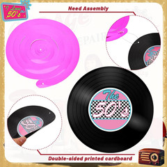 30 Pieces 1950’S Rock and Roll Party Decorations Sock Hop 50S Foil Swirl Rock Th