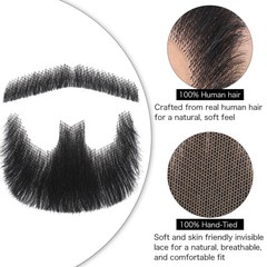 Fake Mustache and Fake Beard Natural Realistic 100% Human Hair Hand Tied Goat…