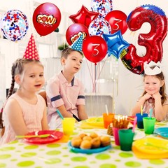 Cartoon Hero 40 Inch Red and Blue Spider Theme Number Foil Decoration Balloon…