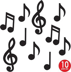 Elegant Mini Musical Notes Silhouettes – 10 Assorted Cutouts for Charming Decor