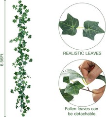 3 Pcs Artificial Ivy Vines Kit 6.4Ft Odorless Silk Ivy Garland with Green Leaves