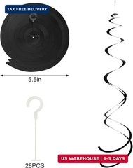 Colorful Ceiling Swirl Foil Decorations Hanging Plastic Streamer Themed Swirl Pa