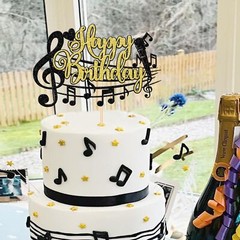 Happy Birthday Music Note Cake Topper Birthday Party Cake Decorations