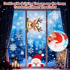 Lansian Christmas Snowflakes Window Clings 87 snowflake +250 snow dots, White