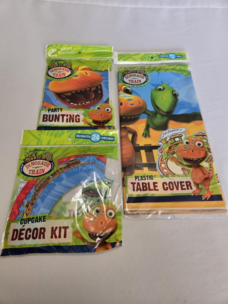 NEW! Jim Henson’s Dinosaur Train Birthday Party Supplies Table Cover Cupcake Kit