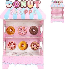 Donut Stand Birthday Party Decorations 3 Tier Sweet Candy Cupcake Holder Lollipo