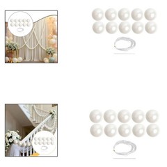 Faux Pearl Bead String Pendant Background Decoration for Wedding Engagement