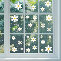 72pcs Daisy Window Clings, Summer Spring Stickers Cute Colourful