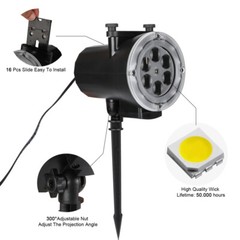 Christmas Snowflake Projector LED Moving Halloween Laser Light Outdoor Landscape
