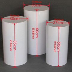 3x Cylinder Plinth Pillars Dessert Pedestals Cake Stand Multipurpose Banquet