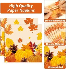 Disposable Thanksgiving Plates and Napkins Set – 200PCS for Effortless Cleanup