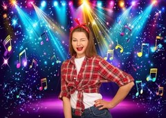 7x5ft Rainbow Stage Photography Backdrop1980s Colorful Disco Backdrop 7x5ftt