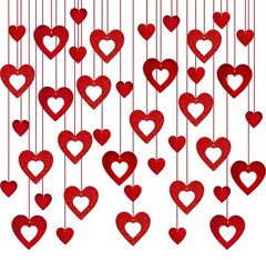40 PCS Valentines Day Decorations Glitter Red Heart Hanging Swirls Ceiling