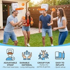 Inflatable Basketball Hoop, Basketball Party Decorations Set with 2 Basketball