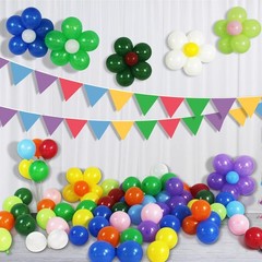 12 Inch Pearlescent Assorted Color Latex Balloons 100 Pack with 3x10m Ribbons…