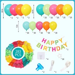 Tropical Balloon Arch Kit,Hot Pink Lime Green Orange Slate Blue Yellow Latex …