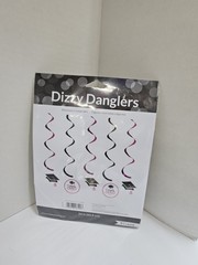 10 Pc Glamorous Grad Pink, White, and Black Party Set For 18 People