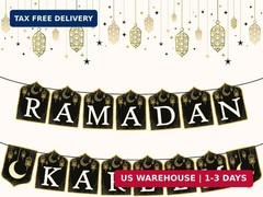 KatchOn, Ramadan Kareem Banner – 10 Feet, Black and Gold, Cardstock, Rectangular