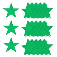 50 Pcs Glitter Star Cutouts, 5 Inch Star Shape Glitter Paper, Green