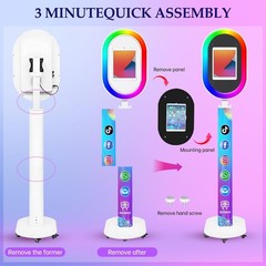 Adjustable Headroom Selfie iPad Photo Booth Portable RGB Ring Light for Party