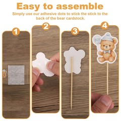 36pcs Baby Boy Bear Cupcake Toppers, Blue Baby Boy Shower Cupcake Decorations…