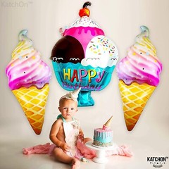 Pack of 3 Ice Cream Balloons Set – 37 Inch Ice Cream Party Decorations US