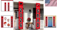 Class of 2026 Graduation Decorations – Durable Red & Black Banners for All Grads