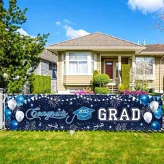 Class of 2025 Graduation Party Decoration Kit Cake Topper and Cash Gift Box Surp