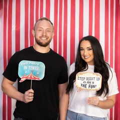 Carnival Photo Booth Props – 41-pc Photobooth Kit with 8 x 10-Inch Sign, 60 A…