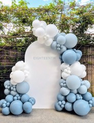 Dusty Blue Balloon Arch Kit, 138PCS Blue and White Balloon Garland Arch Kit w…