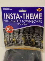 Insta-theme Victorian Townscape Party BackDrop Accessory 4’ X 30’ New